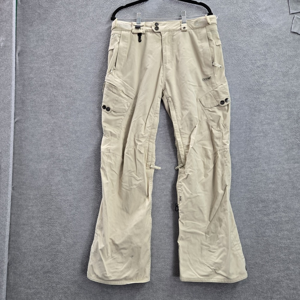 686 Women Pants M Beige Snowboard Smarty Logo r Strap 31" Inseam READ